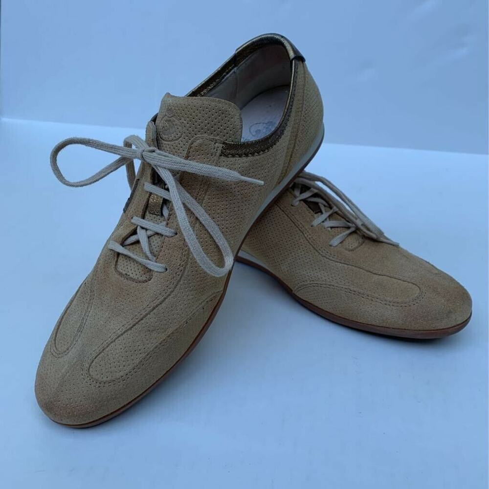 Janet Sport Womens Athletic Sneakers Shoes Brown Low Top Lace Up 6.5M EUR 37